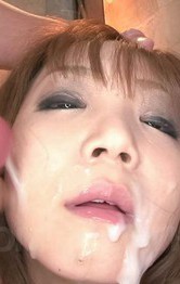 Mizuki Ishikawa Asian has so much cum on face after sucking dicks